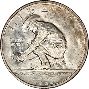 image for: 1925-S California 50c PCGS MS61 (OGH Rattler Holder)