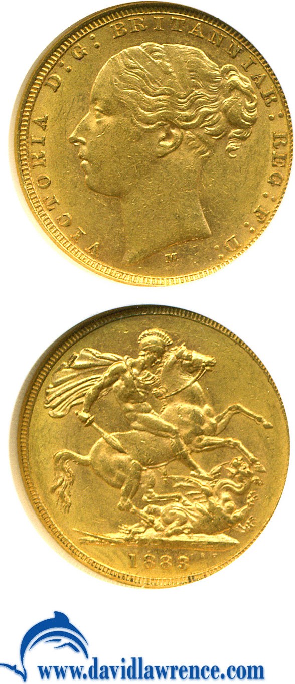 image for: Australia: 1883-M Sov St.George (KM-7) NGC AU58 ex: Reserve Bank of Australia