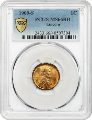 image for: 1909-S Lincoln 1c PCGS MS66 RB