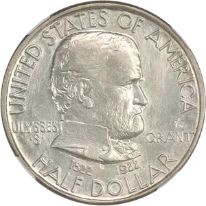 image for: 1922 Grant with Star 50c NGC UNC Details (Improperly Cleaned)
