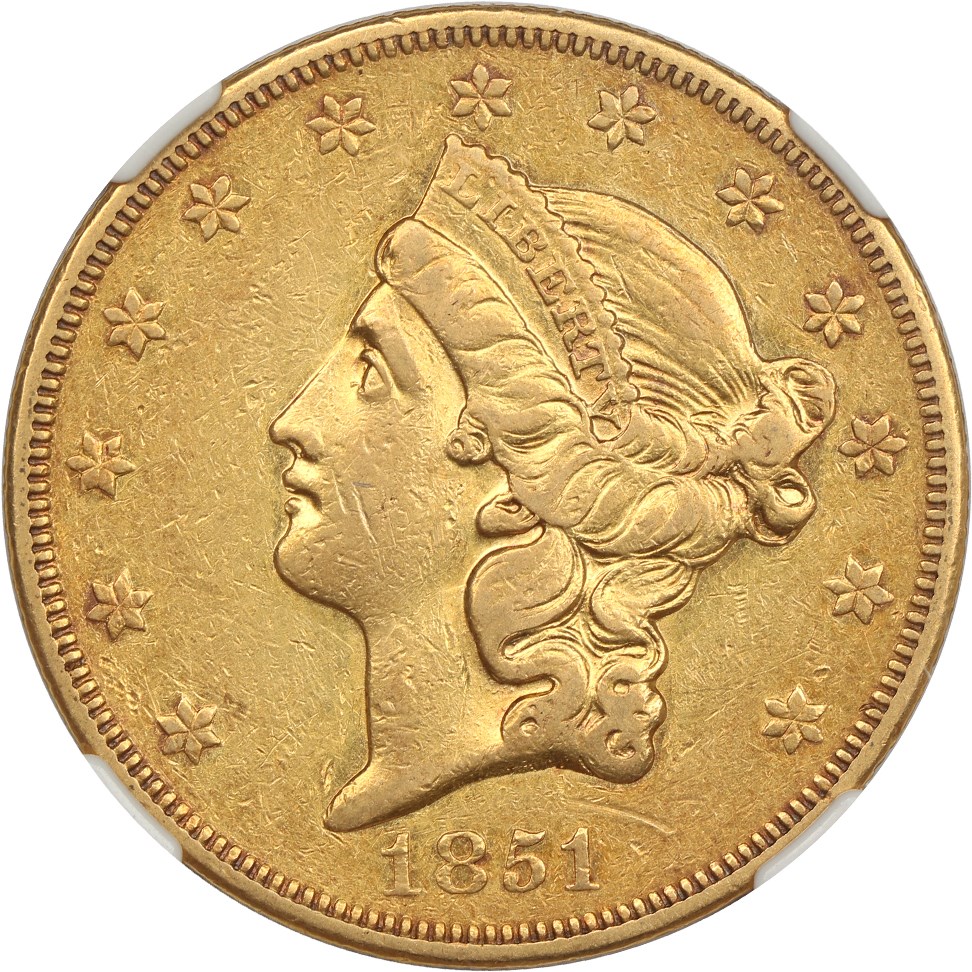 image for: 1851-O $20 NGC/CAC XF45