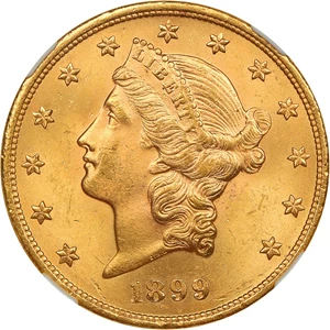 image for: 1899 $20 NGC MS63