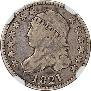 image for: 1821 10c NGC/CAC F12 (Large Date)