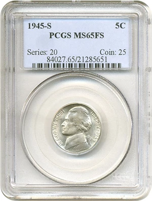 image for: 1945-S 5c PCGS MS65 FS