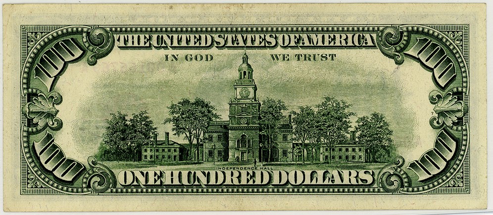 image for: FR. 1550 1966 $100 Legal Tender PCGS Extremely Fine 45