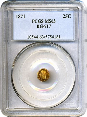 image for: 1871 25c BG-717 PCGS MS63
