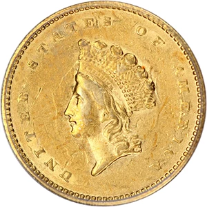 image for: 1854 G$1 ICG AU55 (Type 2)