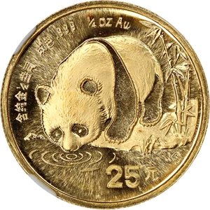 image for: China: 1987-S Gold Panda 25 Yuan NGC MS69