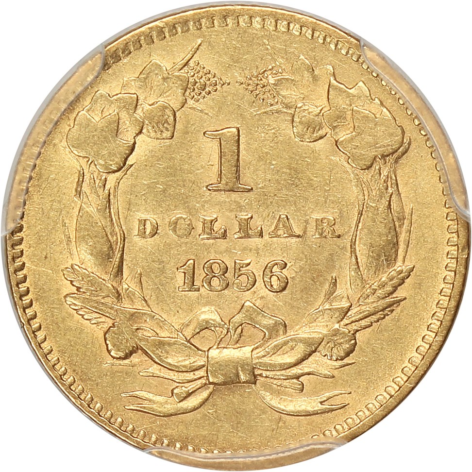 image for: 1856 G$1 PCGS AU53 (Upright 5)