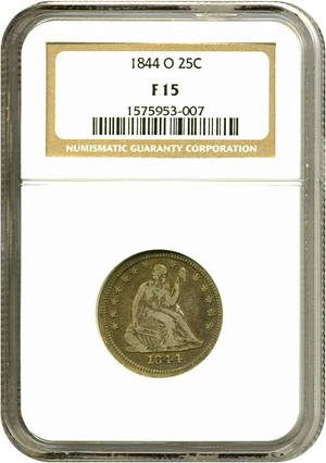 image for: 1844-O 25c NGC F15