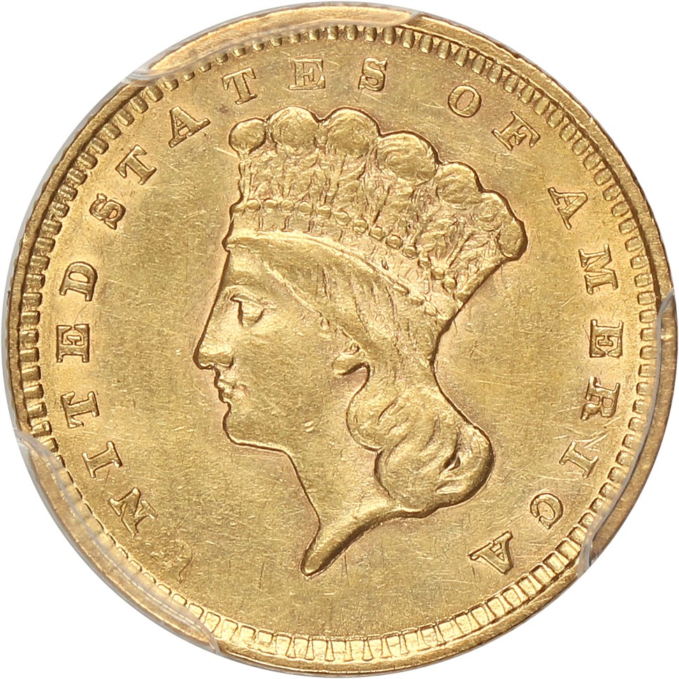 image for: 1856 G$1 PCGS AU53 (Upright 5)