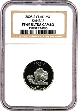 image for: 2005-S 25c Kansas NGC Proof 69 UCameo