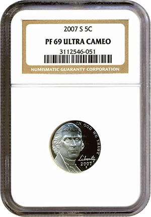 image for: 2007-S 5c Monticello NGC Proof 69 UCameo