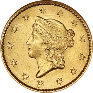 image for: 1852 G$1 NGC MS61