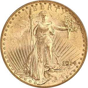image for: 1914-S $20 PCGS MS61 (OGH)