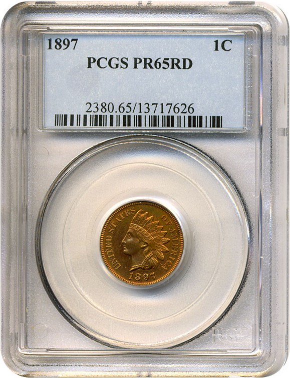 image for: 1897 1c  PCGS Proof 65 RD