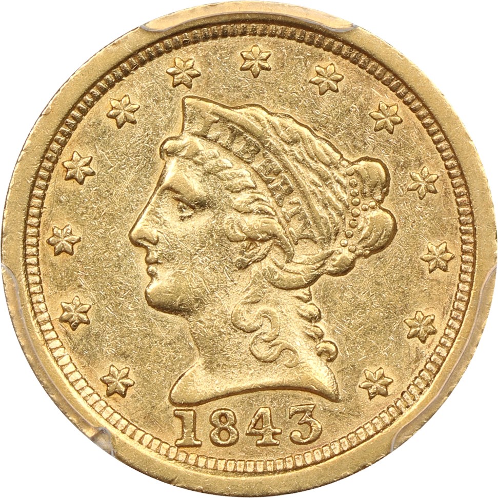 image for: 1843-O $2 1/2 PCGS AU53 (Large Date)