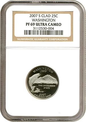 image for: 2007-S 25c Washington NGC Proof 69 UCameo
