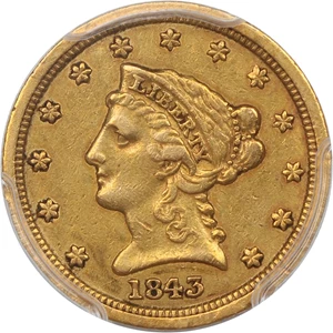 image for: 1843-D $2 1/2 PCGS XF40 (Small D)