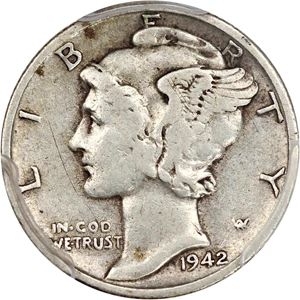 image for: 1942/1-D 10c PCGS/CAC VF30