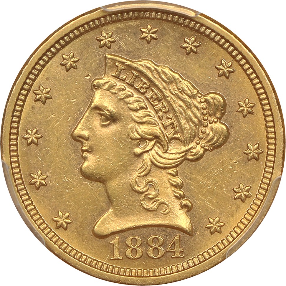 image for: 1884 $2 1/2 PCGS AU58