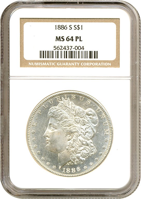 image for: 1886-S $1  NGC MS64 PL