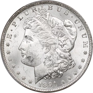 image for: 1891-CC $1 PCGS/CAC MS62