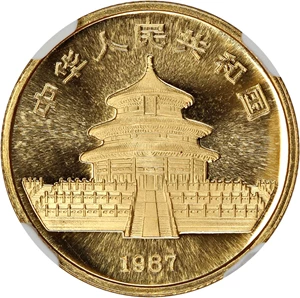 image for: China: 1987-S Gold Panda 25 Yuan NGC MS69
