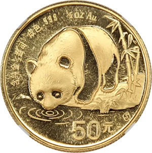 image for: China: 1987-S Gold Panda 50 Yuan NGC MS69