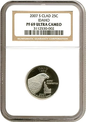 image for: 2007-S 25c Idaho NGC Proof 69 UCameo
