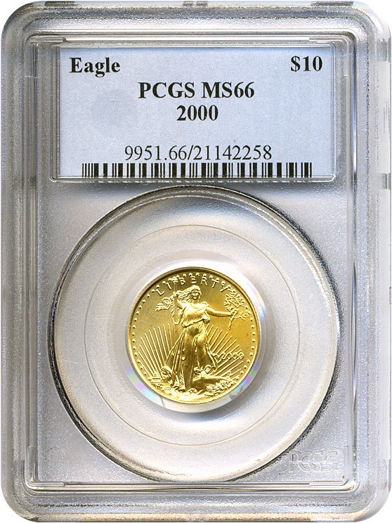 image for: 2000 $10 Gold Eagle PCGS MS66 