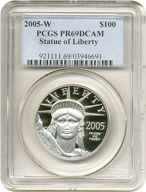 image for: 2005-W $100 Platinum Eagle PCGS Proof 69 DCameo
