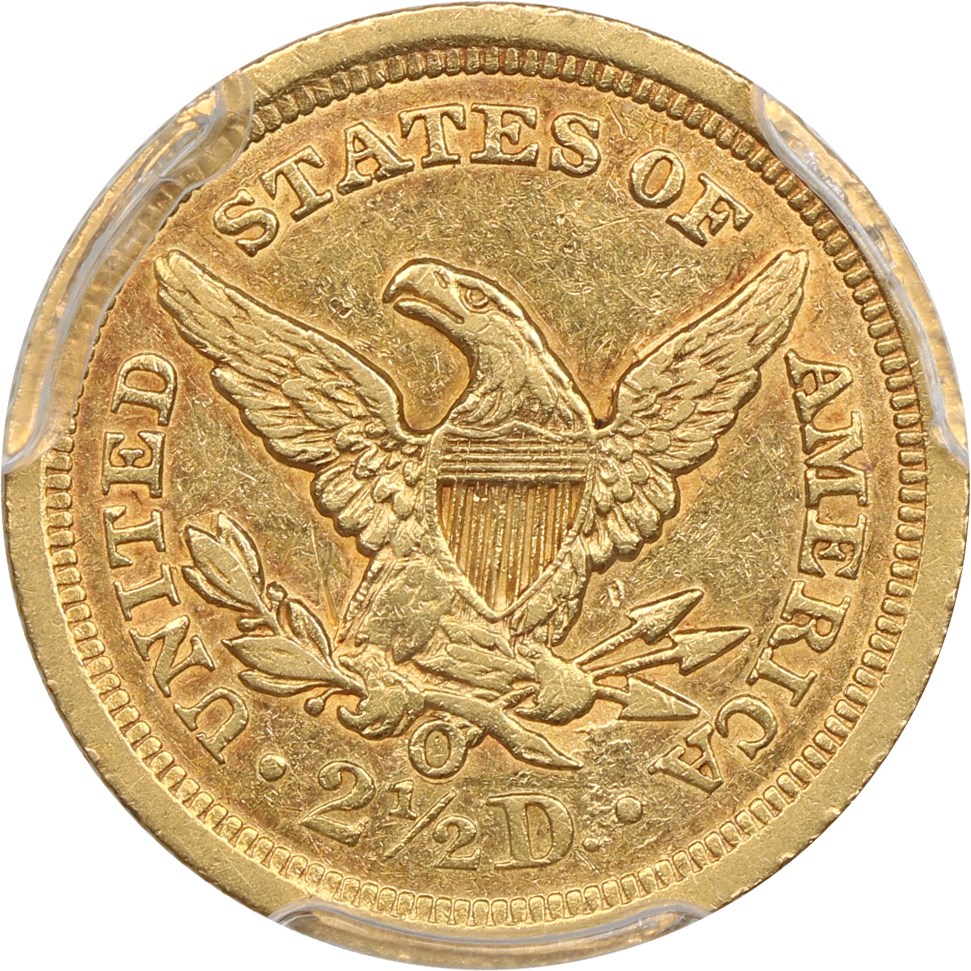 image for: 1843-O $2 1/2 PCGS AU53 (Large Date)