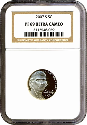image for: 2007-S 5c Monticello NGC Proof 69 UCameo