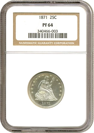 image for: 1871 25c NGC Proof 64