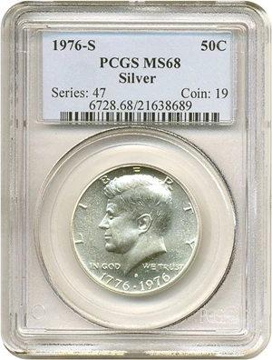 image for: 1976-S 50c Silver PCGS MS68