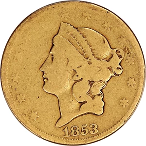 image for: 1853 $20 PCGS/CAC Good-04