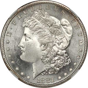 image for: 1881-S $1 NGC/CAC MS66+