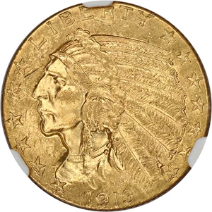 image for: 1913 $5 NGC MS62