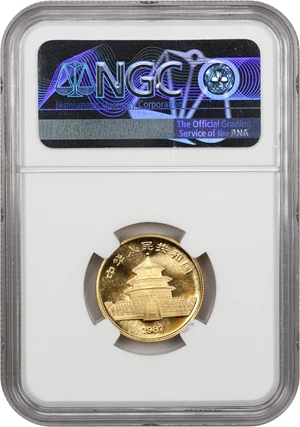 image for: China: 1987-S Gold Panda 25 Yuan NGC MS69