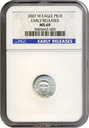 image for: 2007-W $10 Platinum Eagle NGC MS69 - Early Releases