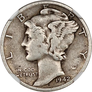 image for: 1942/1-D 10c NGC/CAC VF30