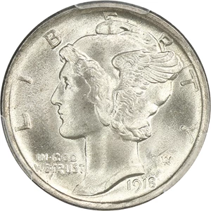 image for: 1918-D 10c PCGS/CAC MS66+