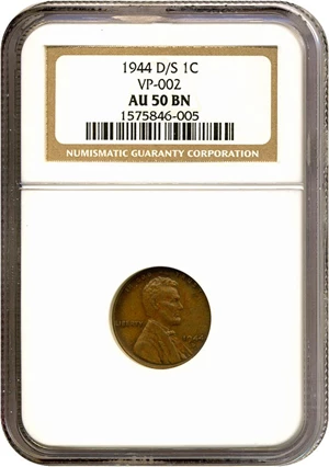 image for: 1944-D/S 1c NGC AU50 BN (VP-002)