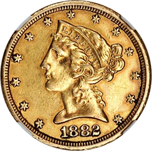 image for: 1882-CC $5 NGC AU Details (Cleaned)