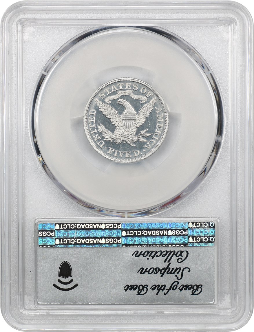 image for: Pattern: 1870 P$5 PCGS Proof 65 CAM (J-1033) ex: Simpson