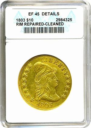 image for: 1803 $10 Small Stars Reverse ANACS XF45 Details (Rim Repaired-Cleaned)