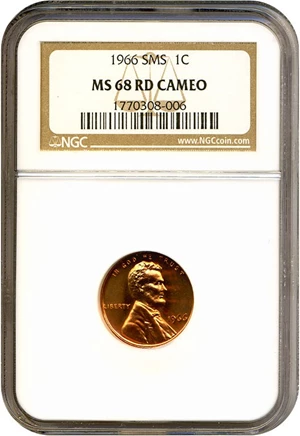 image for: 1966 1c SMS NGC MS68 RDCameo
