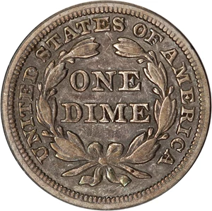 image for: 1846 10c PCGS/CAC VF25 (OGH)