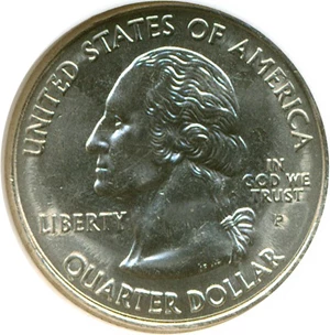 image for: 2005-P 25c West Virginia NGC MS64 - Reverse Die Break @ 4:00